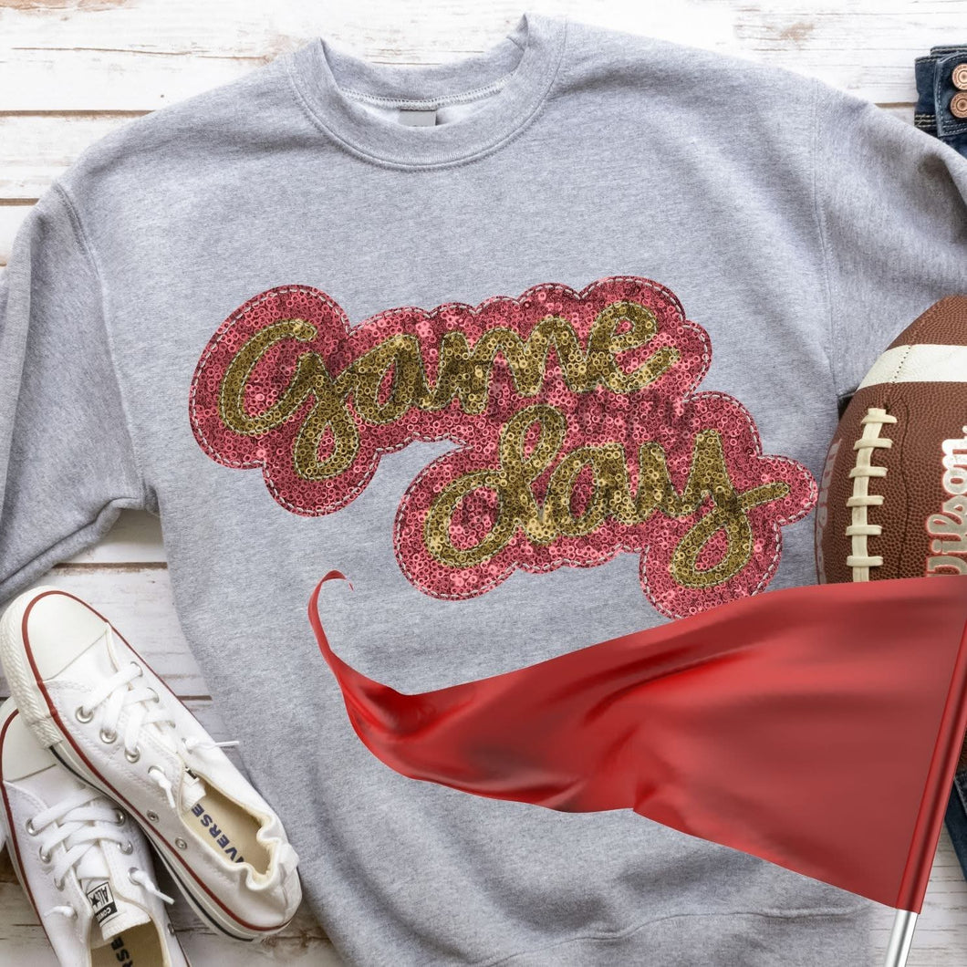 KBD OG Faux Sequin & Embroidery GAMEDAY  Vegas Gold and Peachy