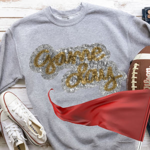 KBD OG Faux Sequin & Embroidery GAMEDAY Vegas Gold and Silver