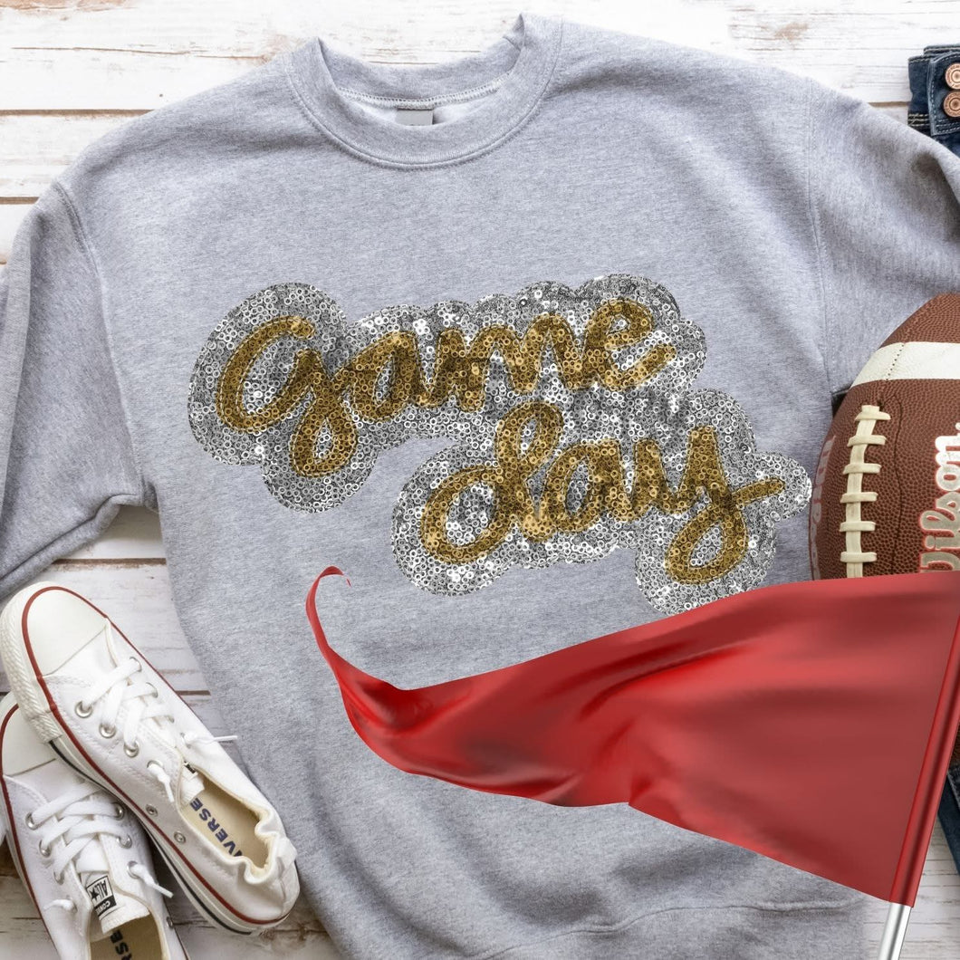 KBD OG Faux Sequin & Embroidery GAMEDAY Vegas Gold and Silver