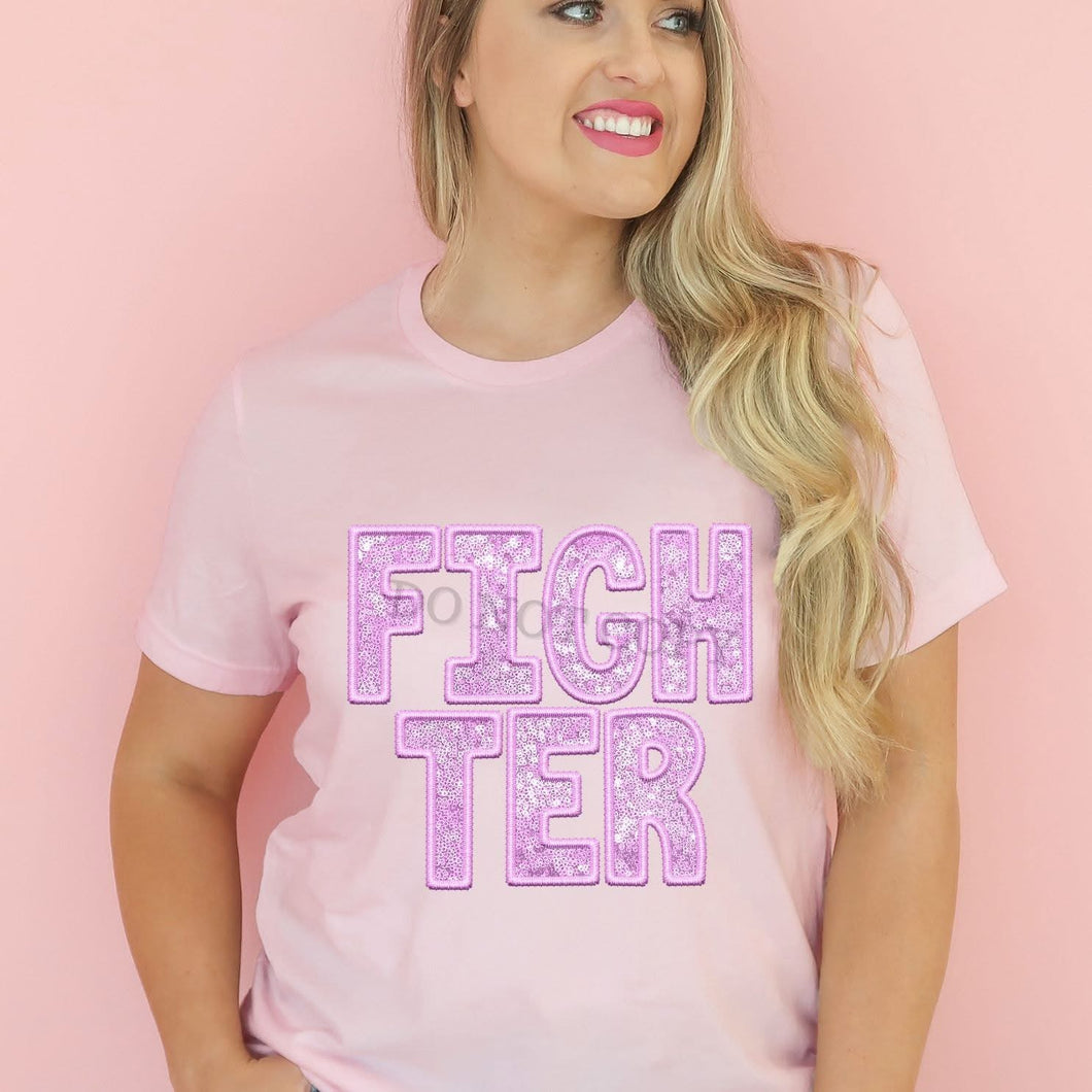 KBD OG BREAST CANCER AWARENESS FIGHTER Light Pink Faux Embroidery