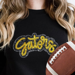 KBD OG SEQUIN AND EMBROIDERY WORDS GATORS Yellow Gold and Black