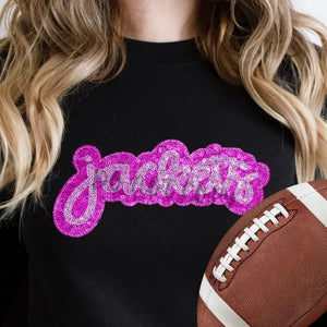KBD OG SEQUIN AND EMBROIDERY WORDS JACKETS Light Pink and Hot Pink