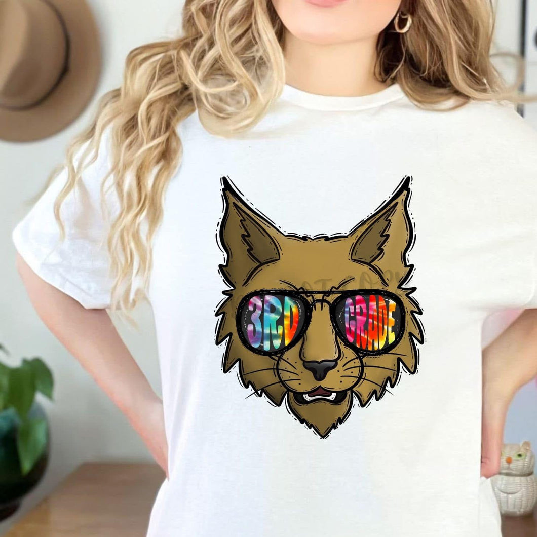 Tie Dye Aviator Mascots WILDCATS 3rd Grade