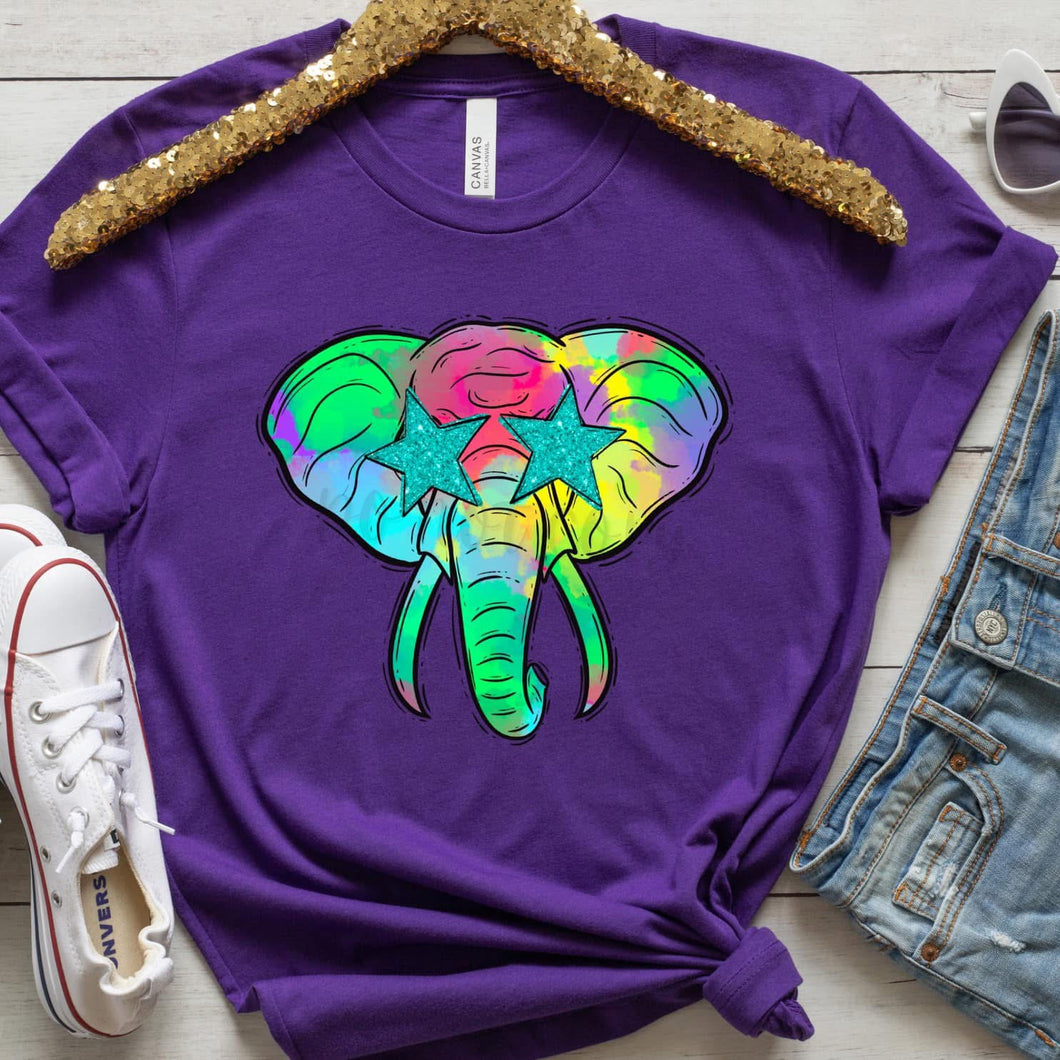 Watercolor Preppy Bright ELEPHANT