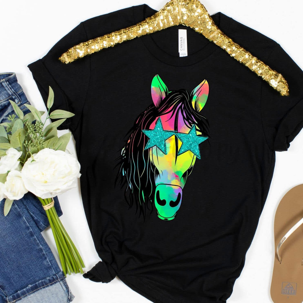 Watercolor Preppy Bright MUSTANGS / BRONCOS