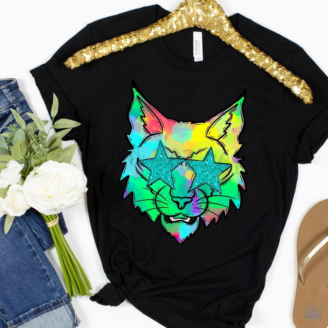 Watercolor Preppy Bright BOBCAT / WILDCAT
