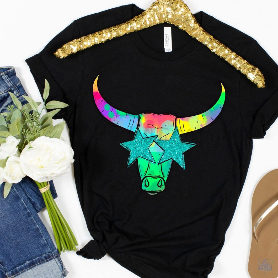 Watercolor Preppy Bright LONGHORN Digital Download