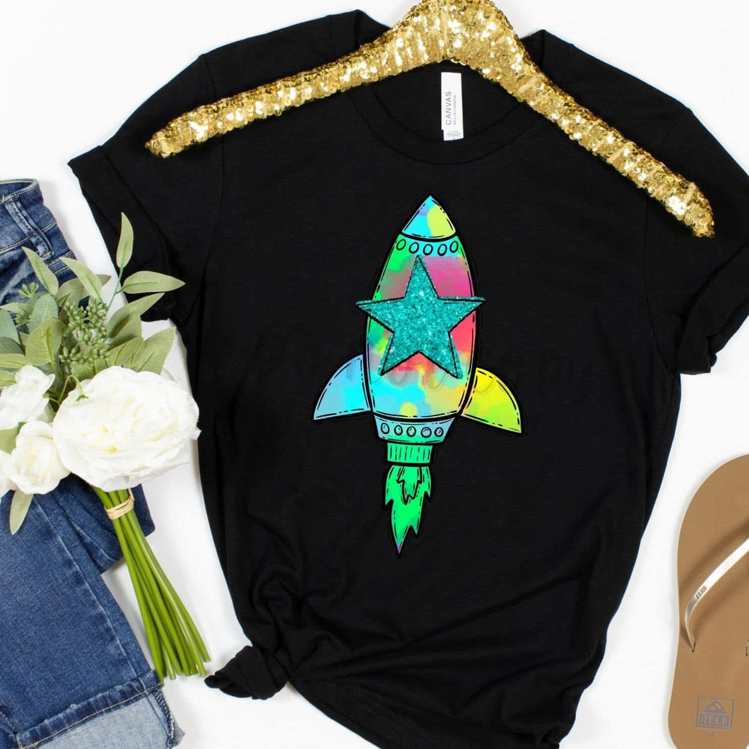 Watercolor Preppy Bright ROCKET Digital Download