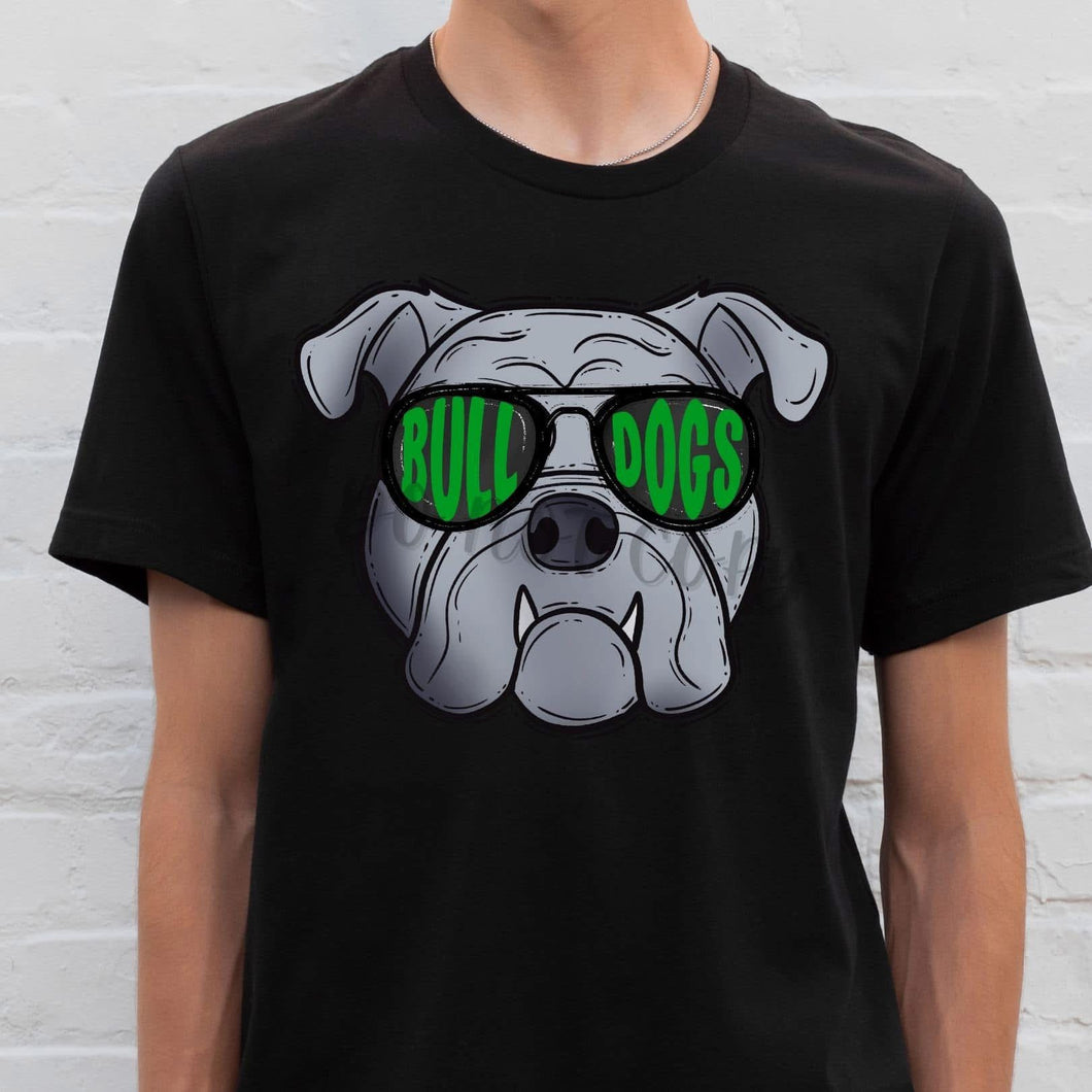 BULLDOGS Grey with Kelly Green Wearing Sunglasses Digital Download