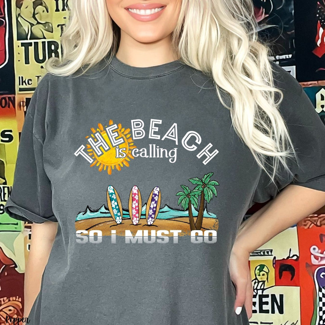 CUSTOMIZABLE The Beach Is Calling Design DTF