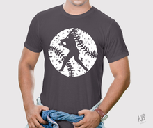 Load image into Gallery viewer, Distressed Ball Player High Heat Single Color Soft Screen Print RTS
