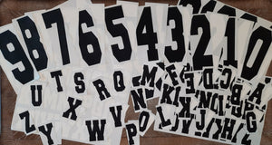 Numbers OR Letters SHEETS for Shirts/Jerseys Single Color WHITE or BLACK Soft Screen Print RTS
