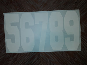 Numbers OR Letters SHEETS for Shirts/Jerseys Single Color WHITE or BLACK Soft Screen Print RTS