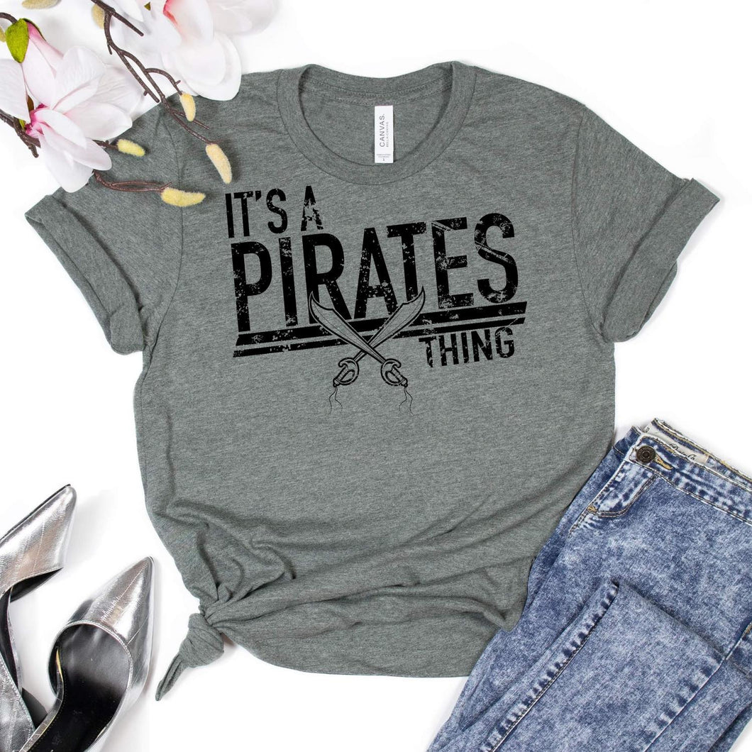 It's A Pirates Thing Low Heat Single Color BLACK Super Soft Screen Print RTS