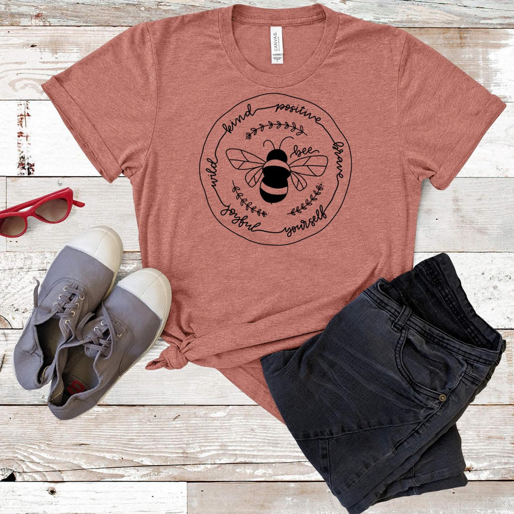 BEE (Yourself) Low Heat Single Color BLACK Super Soft Screen Print RTS