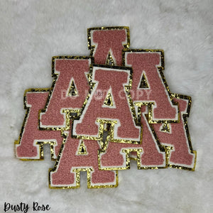 DUSTY ROSE Chenille Letters Apprx 3" RTS CLEARANCE