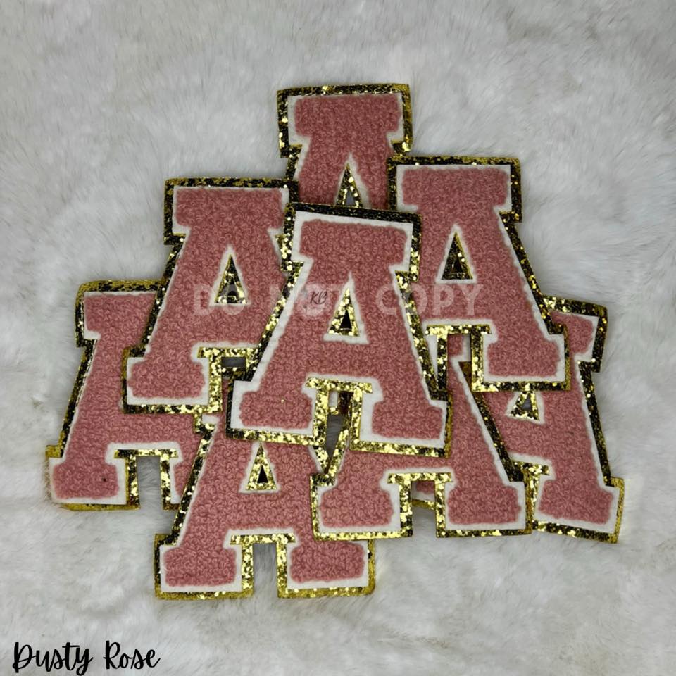 DUSTY ROSE Chenille Letters Apprx 3
