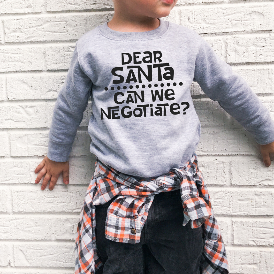 Dear Santa, Can We Negotiate? Single Color BLACK Low Heat RTS