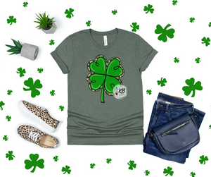 Leopard Shamrock High Heat Full Color Super Soft Screen Print RTS
