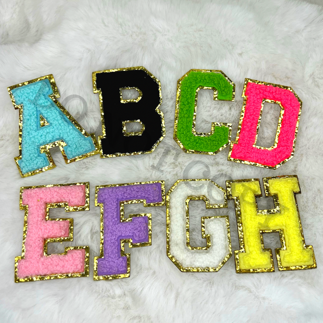 ADHESIVE Chenille Letters HOT PINK, LIGHT PINK Apprx 1.75-2