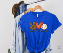 Load image into Gallery viewer, Peace Love Baseball Mitt High Heat Full Color Super Soft Screen Print RTS
