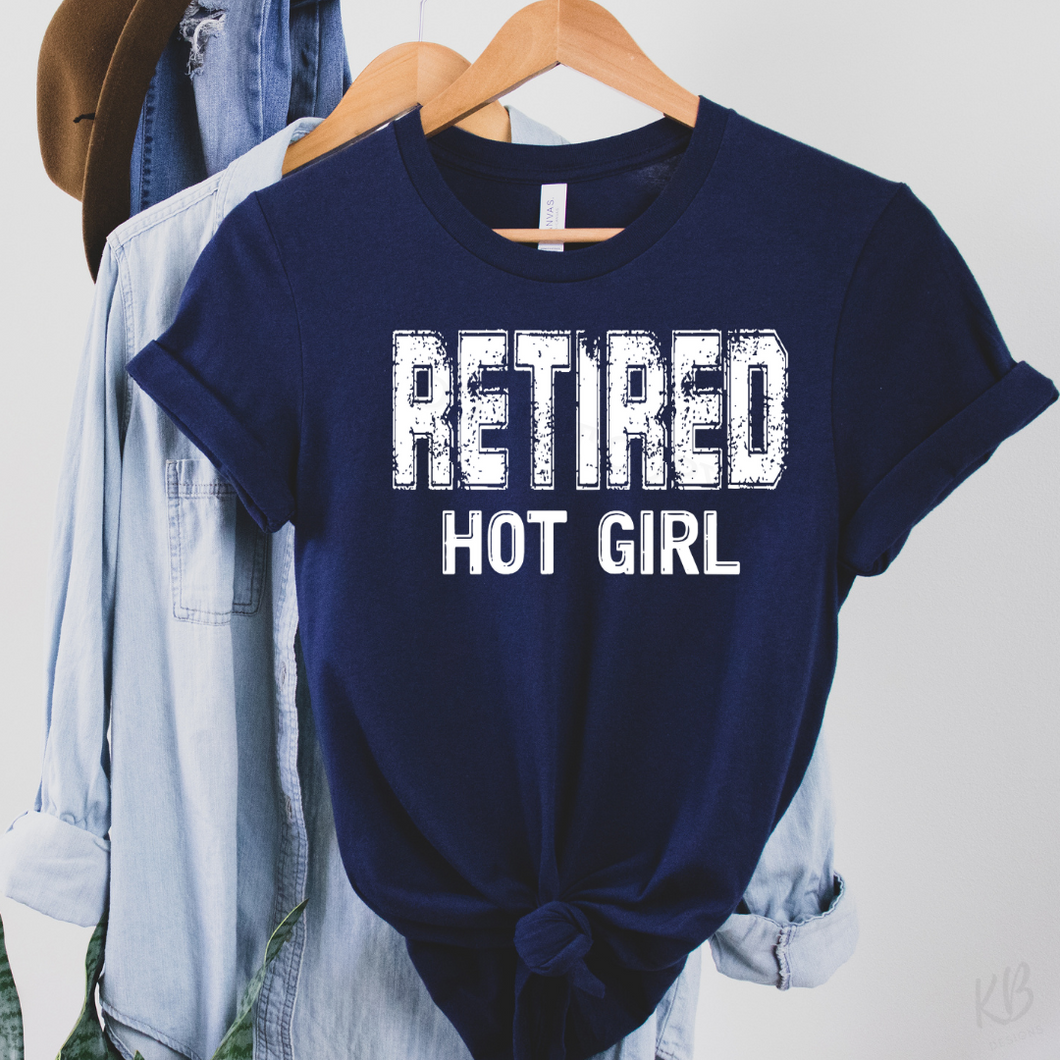 Retired Hot Girl Low Heat Single Color WHITE Screen Print RTS