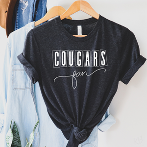 Cougars Fan Low Heat Single Color WHITE Screen Print RTS
