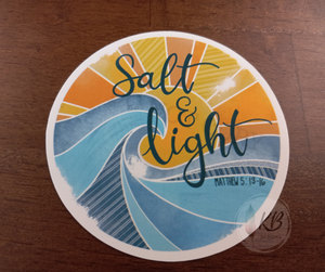 Salt & Light 3" Waterproof, UV Proof, Deluxe Vinyl Sticker Ready To Ship