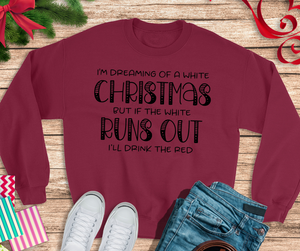 I'm Dreaming Of A White Christmas Single Color BLACK Low Heat RTS