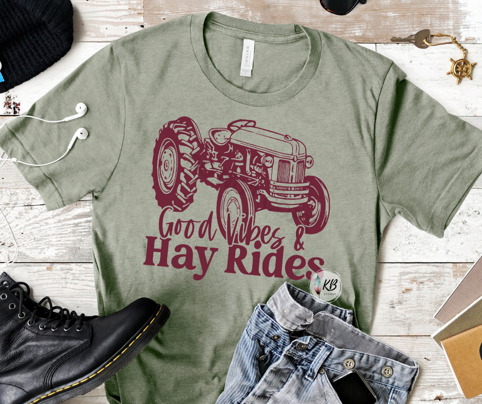 Good Vibes & Hay Rides Low Heat MAROON RTS