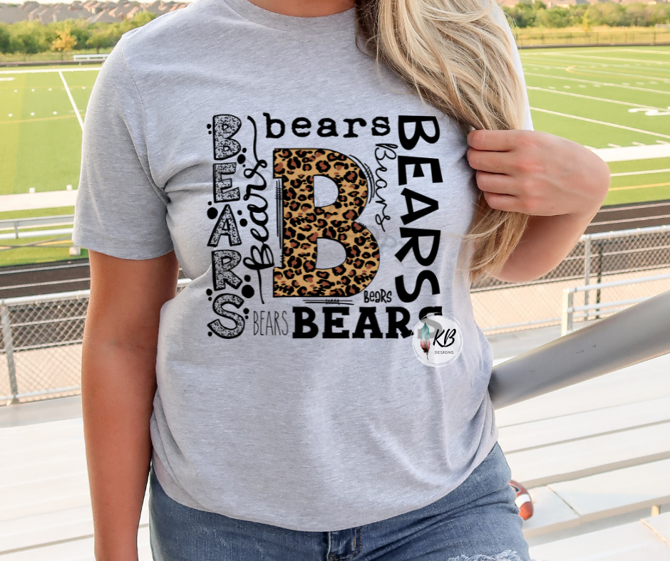 Bears Typography Leopard Print High Heat RTS