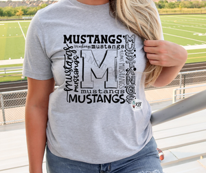 Mustangs Single Color Typography High Heat RTS