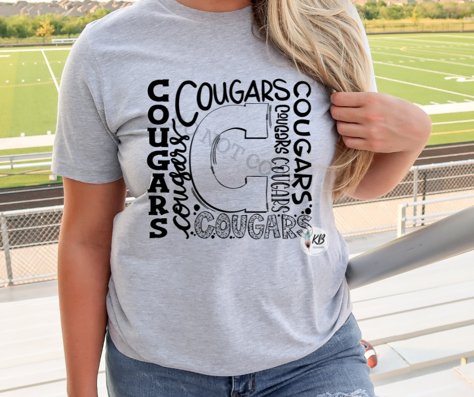 Cougars Single Color Typography High Heat RTS