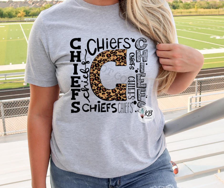 Chiefs Typography Leopard Print High Heat