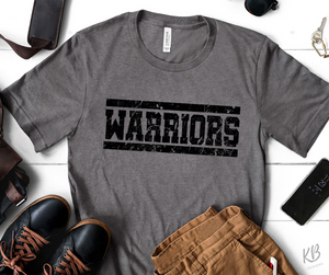 Warriors Distressed Low Heat Single Color BLACK Screen Print RTS