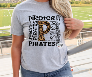 Pirates Typography Leopard Print High Heat RTS