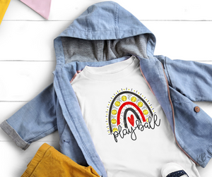 Play Ball Rainbow SOFTBALL High Heat Full Color Super Soft Screen Print RTS
