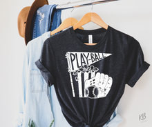 Load image into Gallery viewer, Play Ball High Heat Single Color WHITE Soft Screen Print RTS
