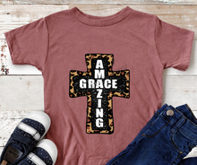 Load image into Gallery viewer, Amazing Grace Cross Full Color Super Soft High Heat Screen Print RTS
