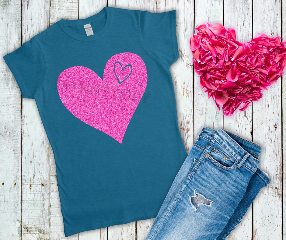 Heart of Hearts Metallic Pink Low Heat Soft Screen Print RTS