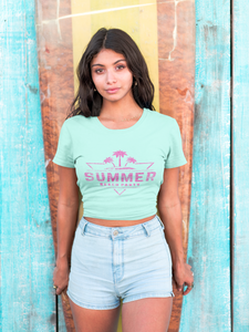 Summer Beach Party Distressed Metallic Single Color HOT PINK Low Heat Screen Print RTS