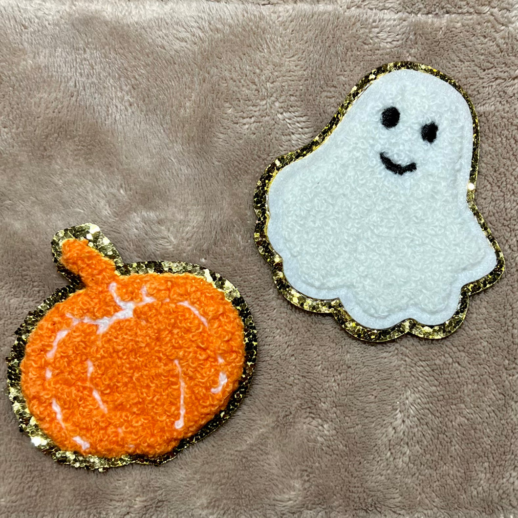 Chenille Pumpkin and Ghost Apprx 2-2.5