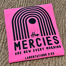 Load image into Gallery viewer, His Mercies Are New Pufflite Low Heat Single Color Screen Print RTS
