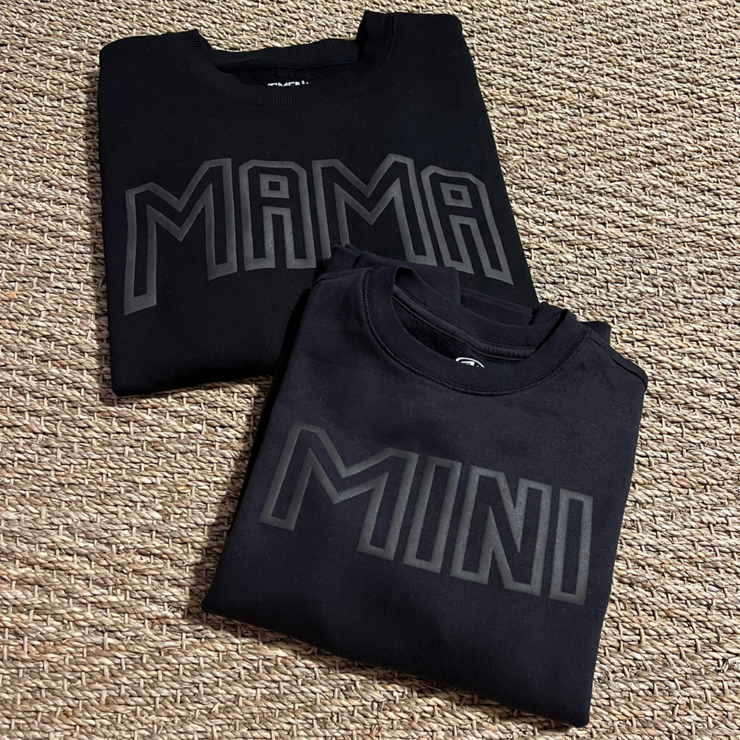 MAMA (needs her) MINI DUO Pufflite Low Heat Single Color BLACK Screen Print RTS