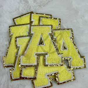 YELLOW Chenille Letters Apprx 3" RTS
