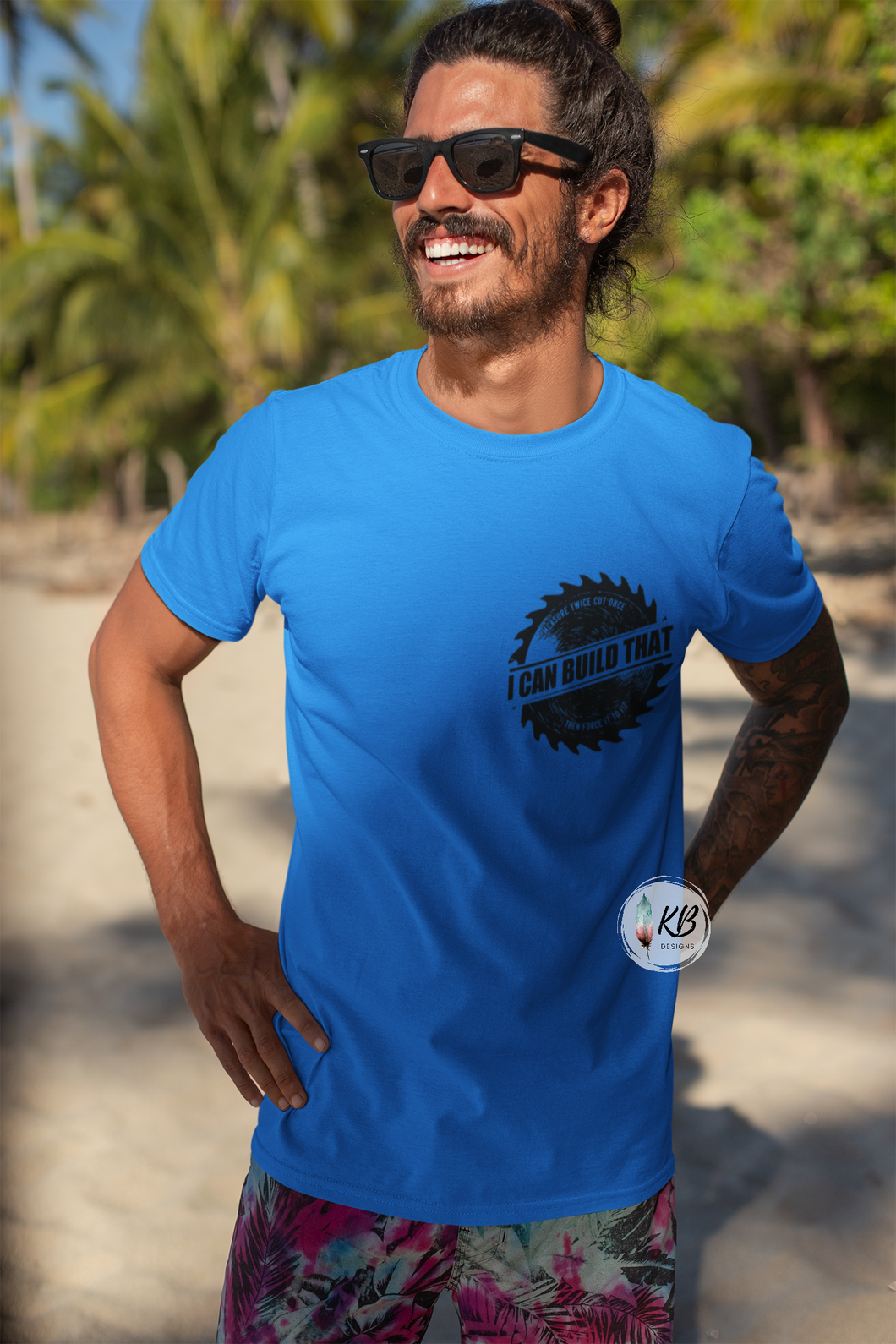 I Can Build That Measure Twice Cut Once.... Then Force It to Fit Single Color High Heat NAVY Super Soft Screen Print RTS